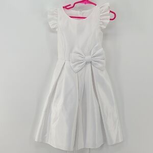Charming White Kids Dress with Bow